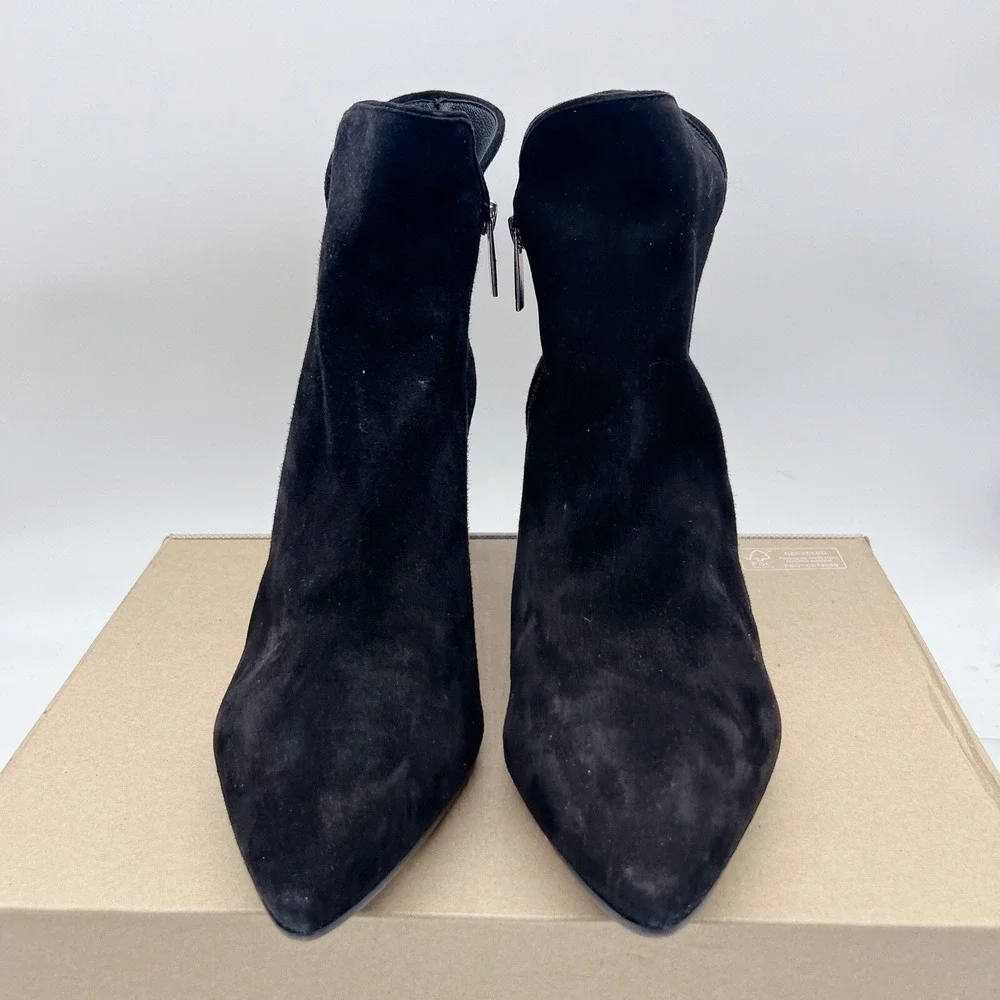 $496 Aquatalia Kaylani Women's Ankle Boots Bootie Pointed Toe Black Suede US 12 - Picture 4 of 12